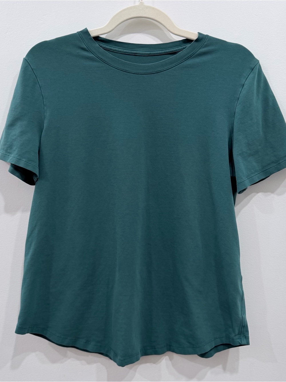 Lululemon Love Crewneck T-Shirt Size 6 Cotton Jersey Storm Teal Blue Green
